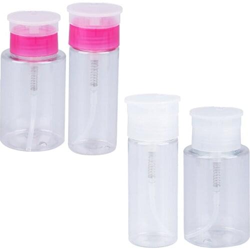1PCS 180/100ml Empty Plastic Nail Polish Remover Alcohol Liquid Clear Press Pumping Dispenser Bottle Nail Art UV Gel Cleaner