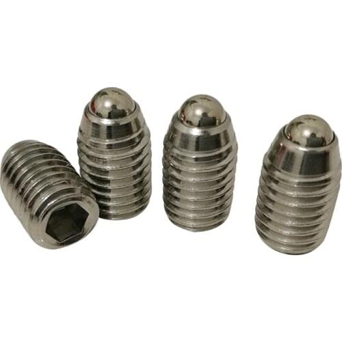10PCS metric thread M3 M4 M5 M6 M8 304 Stainless Steel Spring Ball Plunger Screw Beads Positioning Screws Set Screw