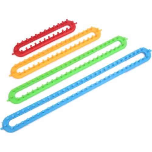 4-Sizes DIY Rectangle Knitting Loom Scarf Sweater Shawl Stitch Knit Weaving Tool