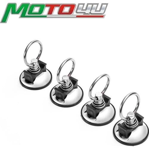 4PCS Universal Round Anchor Point Tie Down Kit, Bolt On Fitting Kit With Quick Release T For ATV Motorcycles Snowmobiles