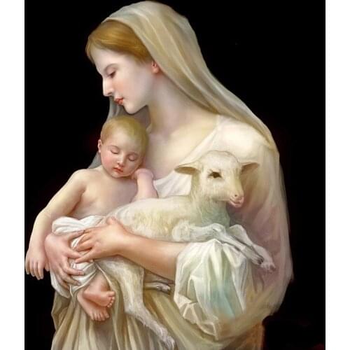 5D DIY Diamond Painting Angle Sheep Religion Icons Diamond Embroidery Picture of Resin Cross Stitch Full Diamond Mosaic