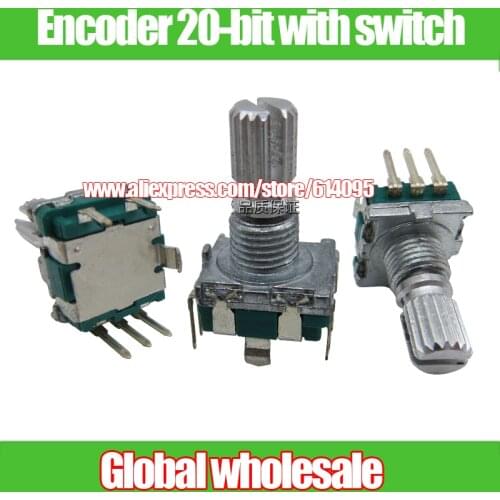 8pcs 360 Degree Encoder Switch Pulse Potentiometer 20-bit with switch / 15mm flower axis potentiometer