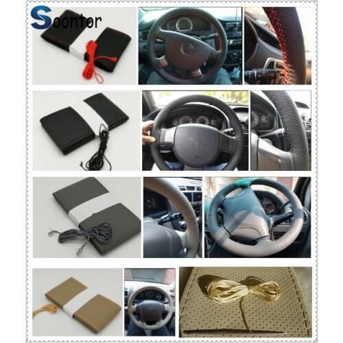 Car accessories Soft fiber leather steer braided DIY steering wheel cover for Hyundai HCD10 Getz Arnejs Trajet Terracan
