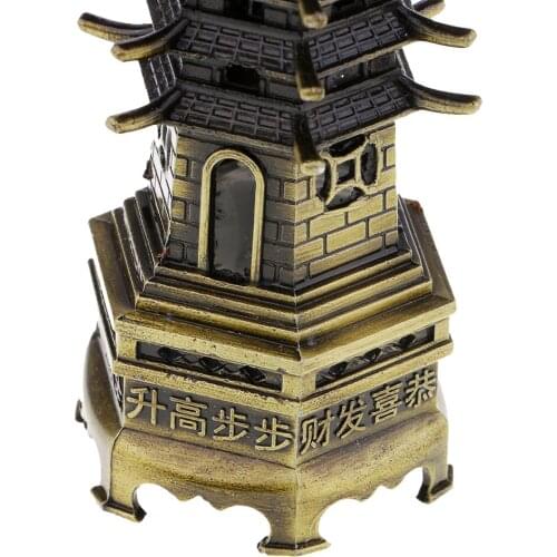 Wenchang Tower Model Feng Shui Ornament Supplies Iron Handcrafts Decoration