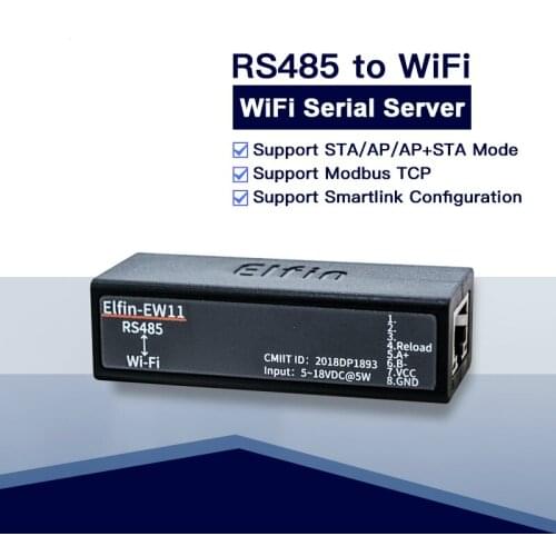 CE FCC HF Smallest Elfin-EW11/Elfin-EW11-0 Wireless Networking Devices Modbus TPC IP Function RJ45 RS485 to WIFI Serial Server