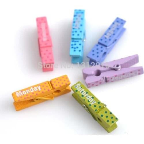 Wooden Decorative Clothespin Craft Clips Mixed Colors 35x9mm For DIY Hamemake Craft 15Pcs XD0318-27X