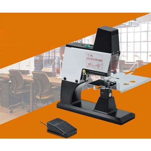 Electric Stapler Text Binding Machine 110V/220V Midstitch Heavy Fully Automatic Flat Nail Horse Riding Machine ST-105