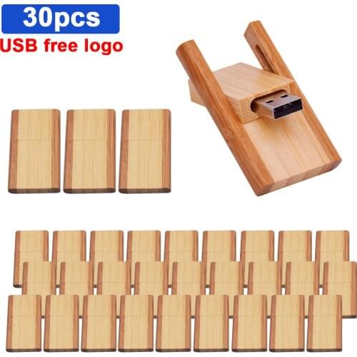 30pcs free custom logo maple Wood usb2.0 Flash Drive pendrive 4gb 8gb 16gb 32gb Pen Drive 64gb 128gb menory stick personal Gifts