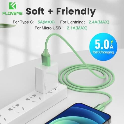 FLOVEME 5A Type C USB Cable Micro USB Type C Fast Charging Cord For iPhone 12 11 XR Xiaomi Microusb USBC Phone Charger Data Cabo