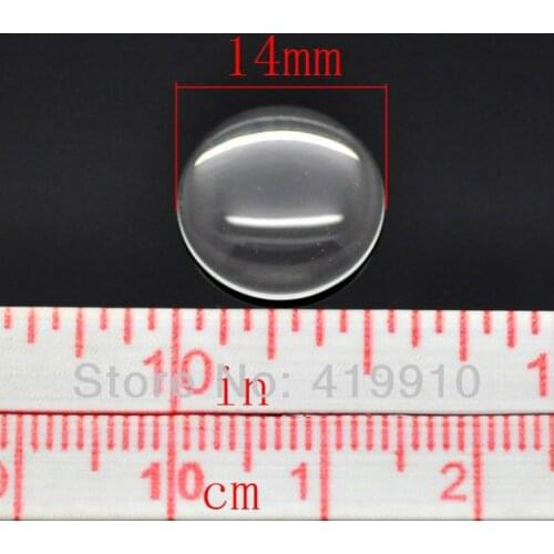 Free Shipping-50pcs Round Glass Cabochon Dome Flat Back 14mm for Tray Pendant Cover M0079