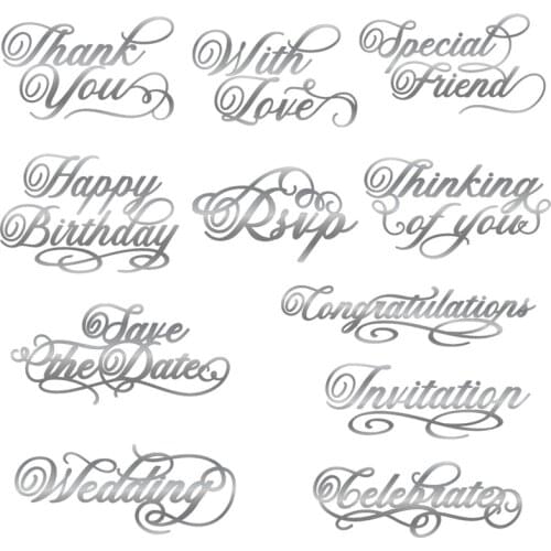 "Happy birthday" "Invitation" Words Metal Cutting Dies for Scrapbooking DIY Photo Album Card Making Decorative Stencils New 2019