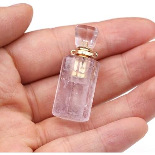 Fashion Charm Grey Agates Perfume Bottle Pendants Jewelry Accessories DIY Handmade Making Necklace Earrings Jewelry