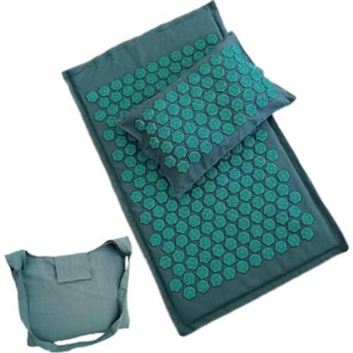 Coconut Fiber Acupressure Mat Set Back Foot Acupuncture Massage Mat with Pillow Relaxation Stress Relief Massage Cushion Shiatsu