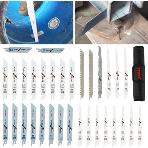 WORKPRO 32PC Saw Blades for Wood Metal Cutting Saw Blades Reciprocating Saw Blade Set Power Tool Accessories