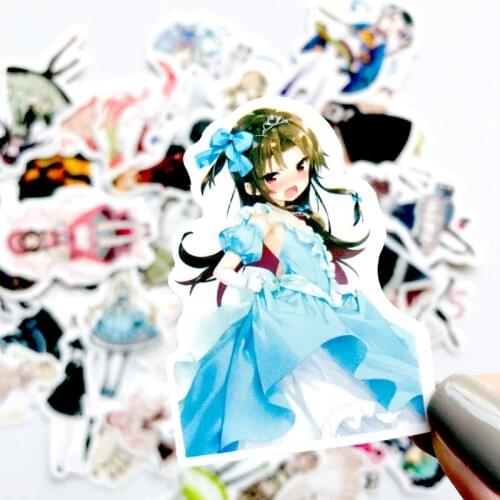 42pcs VSCO Sen Goth girl Lolita stickers Handbill homemade watercolor hand-painted daily scrapbooking Decal sticker