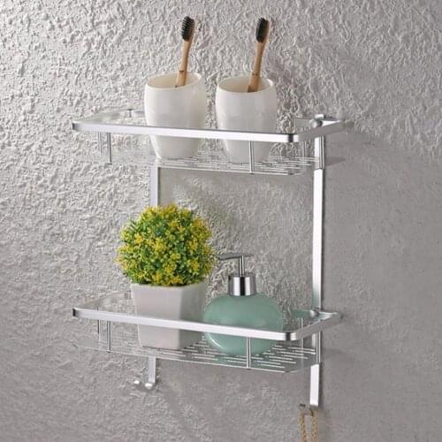 Wall Mounted Square Bathroom Shelf Floating Shelves Shower Caddy Aluminum Storage Cube Rack repisa etagere salle de bain murale