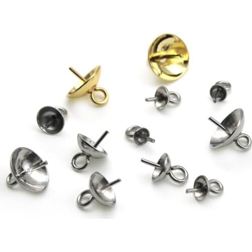 Stainless Steel Charms Eye Pin Bails Beads End Caps Clasps Pins Connectors For DIY Pendant Jewelry Making Finding Accessories