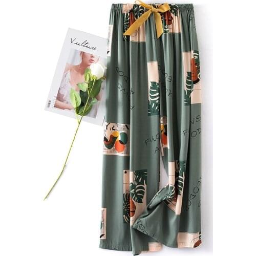 2020 Latest Summer Cotton Thin Home Pants Women Sleep Bottoms Cute Elastic Casual Pajama Pants Womens Pijama Mujer Trousers