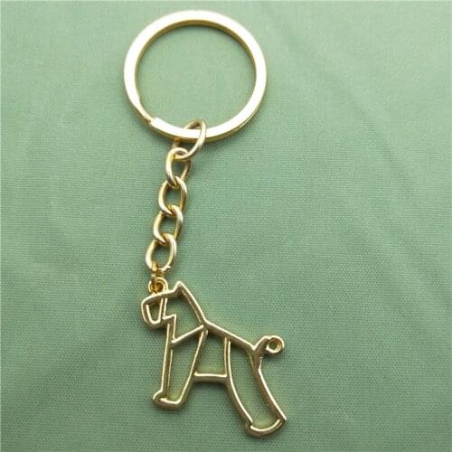 New Miniature Schnauzer Key Chains Fashion Geometric Jewellery Miniature Schnauzer Car Keychain Bag Keyring For Women Men