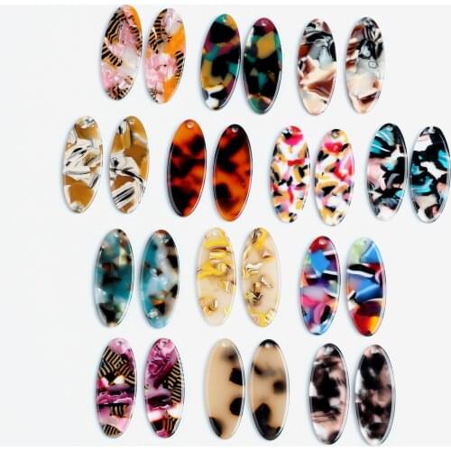 Tortoise Shell Earring Charms,Acetate Acrylic Oval Shaped Pendant,Earrings Parts,Earring Findings,12.5x31mm,ACE237