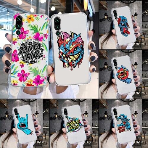 Santa Cruz Skateboards Phone Case Transparent For Huawei P Mate P10 P20 P30 P40 10 20 Smart Z Pro Lite 2019 transparent 3D funda