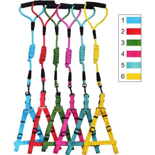 Wonderpup Colorful Polyeste Dog Harness Pet Walking Harness Lesh Chihuahua for Dog Small Larger Pet Accessories Random Color