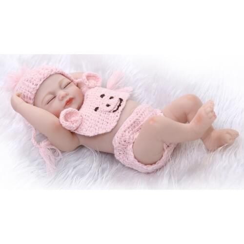 Silica gel 26cm reborn dolls Baby Appease Lifelike Babies accompany play house toy for Childrens Christmas Birthday Gift