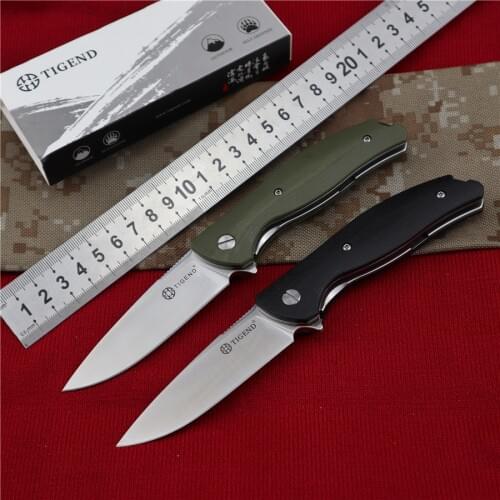 TIGEND 1810 Ball Bearing Pocket Folding Knife Survival Hunting Tactical Knife Camping Tool EDC Self Defense military Knife G10