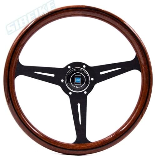 JDM Classic Racing Universal Aluminum Wood Look Refit Steering Wheel