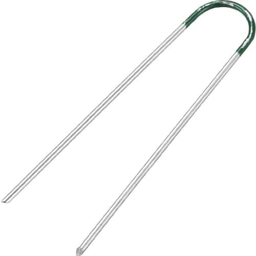 Uxcell 30pcs U-Shaped Garden Staples Pegs Ground U Pins 3mm 4mm Dia Round for securing ground sheet 100mm 150mm 200mm Length