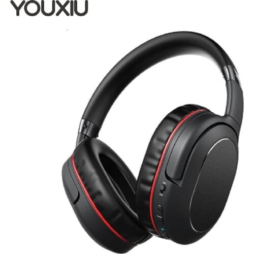 YOUXIU Bluetooth Headphone Active Noise Cancelling Wireless Headset Foldable Hifi Deep Bass Earphones with Mic for Phone Music