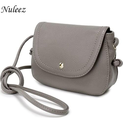 Nuleez Genuine Leather Saddle Bag Real Leather Women Small Bag Summer Sling Bag For Girls Crossbody Messenger Bags Female 2031