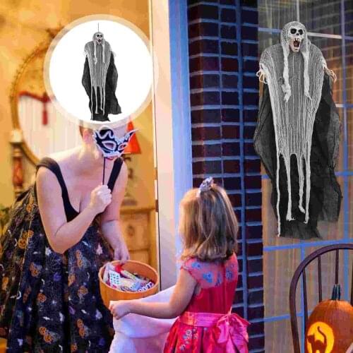 1Pc Horror Hanging Ghost Scary Pendant Haunted House Prop Decoration (Black)
