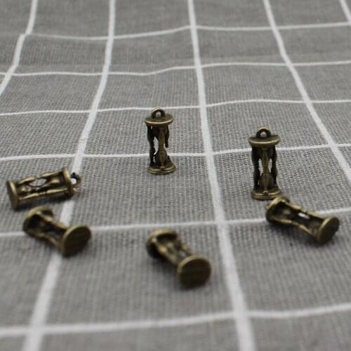 10 pcs/lot 16*6mm Antique bronze Vintage Charms Hourglass Pendant Fit Bracelets Necklace DIY Metal Jewelry Making X1892