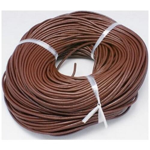 100M/lot light brown 1mm 2mm 1.5mm real wax Round COW Genuine Leather Cord Bracelet Necklace Cord DIY Rope String Thread g442