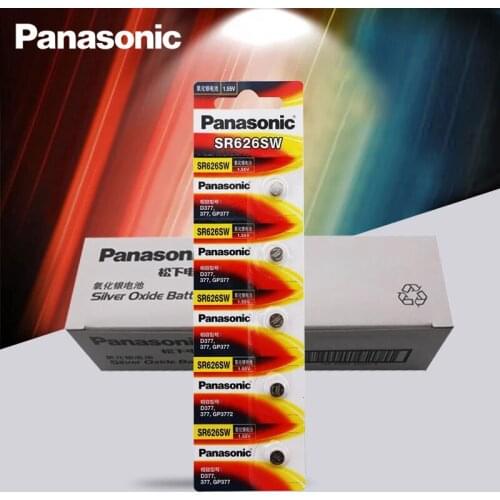 100pcs Panasonic Original SR626SW Button Cell Watch Coin Battery G4 377A 377 LR626 SR626SW SR66 LR66 Silver Oxide Batteries