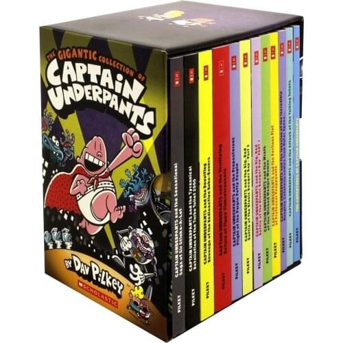 12 Books/set The Gigantic Collection of Captain Underpants By Dav Pilkey English Story Book Set Comic Book for Children