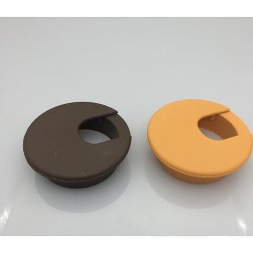 2pcs plastic pc desk wire hole cover Base 35mm round table cable outlet Port grommet protector Line organizer Furniture Hardware