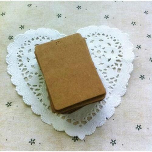 4.2*6cm New Arrival Little Square Label Kraft Paper Clothing Accessories Decoration Hang Tag With Hemp Rope 500pcs/lot