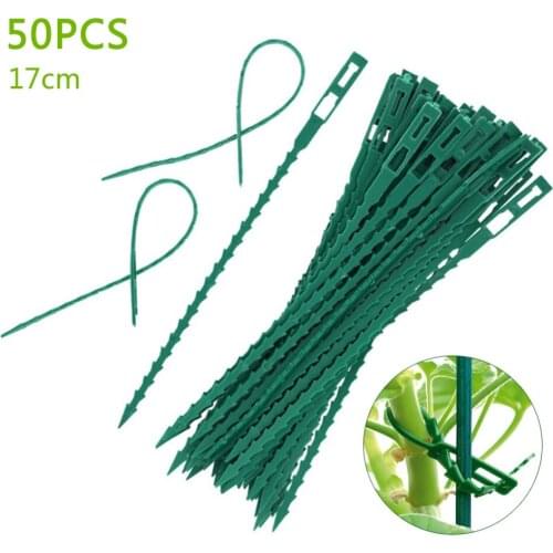 50Pcs Adjustable Garden Cable Ties Reusable Plant Support Shrubs Fastener Tree Locking Cable Ties Zip Garden Ties