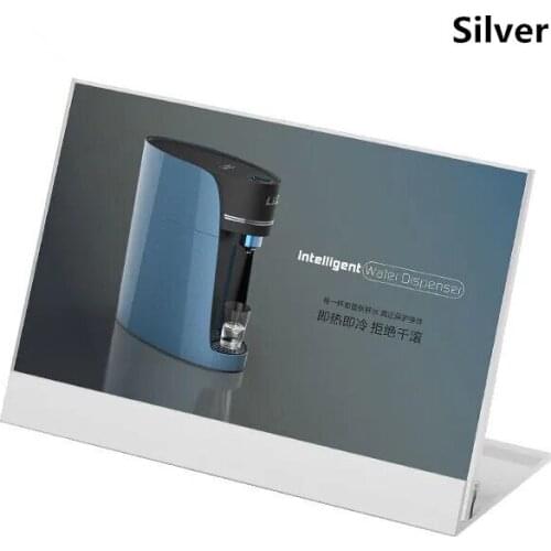 83x65mm Metal Base Acrylic Slanted Sign Holder Display Stand Plastic Display Stands Table Sign Display Holder for Office