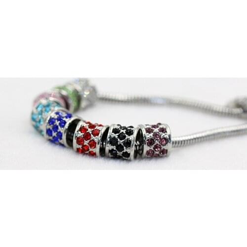 Full of crystal jewelry accessories manufacturers selling DIY alloy drill straight pipe large hole Bead Bracelet all-match H164