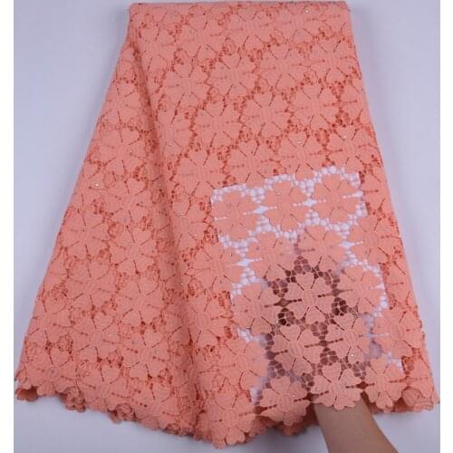 Pure White African Guipure Cord Lace Fabric Water Soluble French Lace Fabric 2019 High Quality For Wedding Nigerian Lace 1720