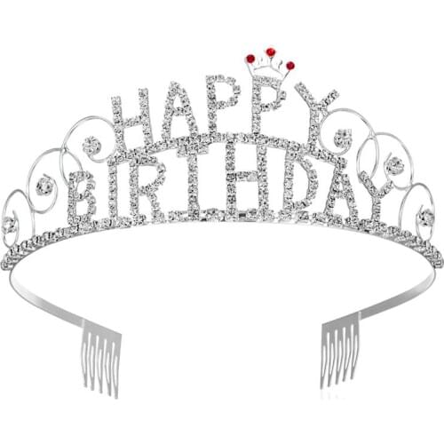 18 Years Old Rhinestone Tiaras Headbands for Birthday Crown Cake Prom Party 25 40 50 60 Bridal Wedding Hair Jewelry