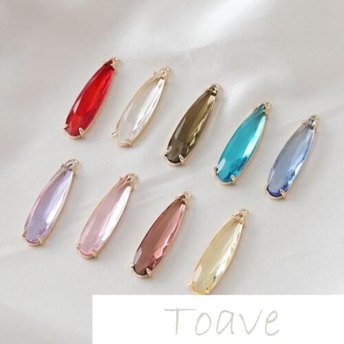 Long water drop edging rhinestone cut surface pendant diy earrings hand-made material accessories