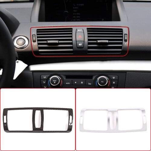 For BMW 1 Series E81E82 2007-2012 Car Carbon Fiber ABS Central Control Air Conditioning Vent Frame Cover Trim Interior Accessory