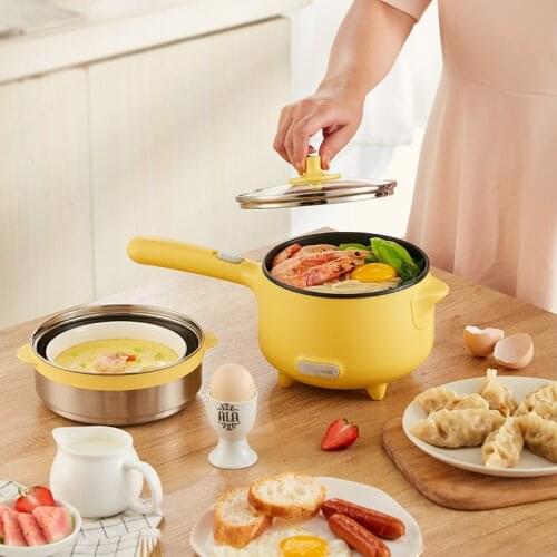 Mbxstart Electric Cooker 1.2L Stainless Steel Multicooker Non-stick Coating Rice Cooker Frying Pan Frying Pan Adjustment 2 Gear