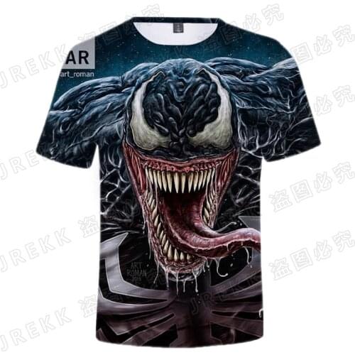 T Shirt For Men Summer Fashion 3D Printed Venom Boy Girl Kids Tee Shirt Oversized Cool Streetwear Women T-shirts