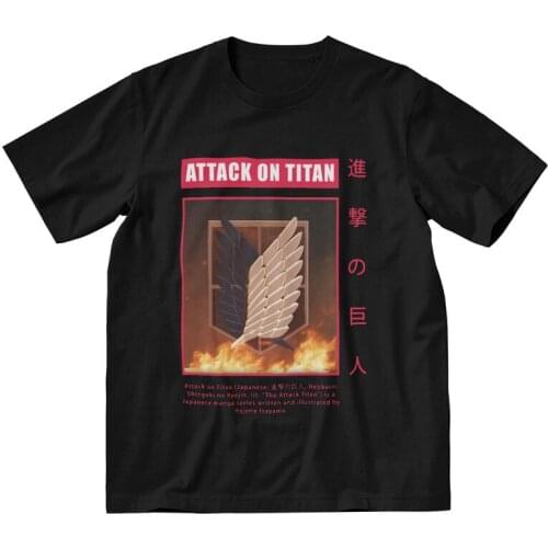 Anime Manga Attack On Titan T Shirt Mens 100% Cotton Printing T-shirt Graphic Tshirt Short Sleeve Shingeki No Kyojin Tee Top