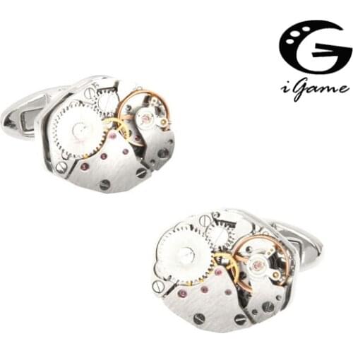 Watch Movement Quality Stainless Steel Material Vintage Mechanical Watch Style Cuff Links
